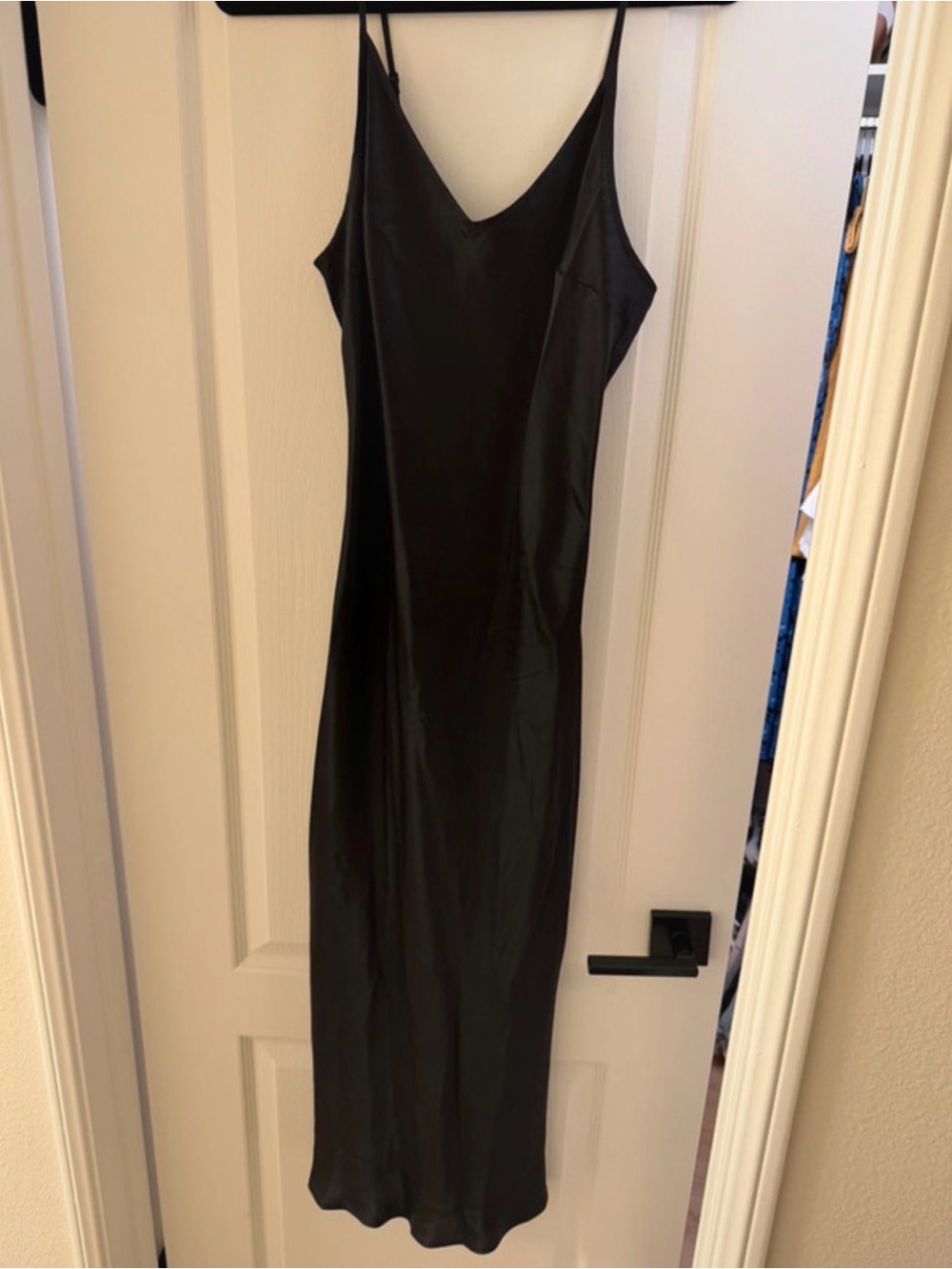 YUMI KIM Black Slip Dress with Spaghetti Straps